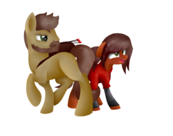 Size: 3000x2350 | Tagged: safe, artist:shyshyoctavia, ellie, joel, ponified, the last of us