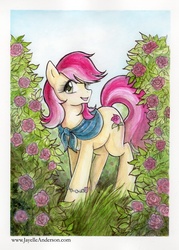 Size: 602x843 | Tagged: safe, artist:jayelle-anderson, roseluck, g4, female, flower, rose, solo
