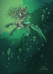 Size: 2481x3424 | Tagged: dead source, safe, artist:jackjacko-eponymous, queen chrysalis, sea pony, g4, female, solo