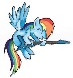 Size: 866x923 | Tagged: safe, artist:tierraverde, rainbow dash, pegasus, pony, g4, electric guitar, eyes closed, female, guitar, musical instrument, solo