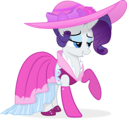 Size: 920x868 | Tagged: safe, artist:regolithx, rarity, g4, clothes, dress, female, gloves, hat, simple background, solo, transparent background, vector