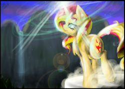 Size: 1890x1350 | Tagged: safe, artist:xxfirefoxwarriorxx, sunset shimmer, pony, unicorn, g4, female, magic, solo