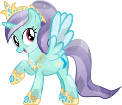 Size: 2433x2078 | Tagged: safe, artist:vector-brony, oc, oc only, oc:princess seaspark, alicorn, crystal alicorn, crystal pony, pony, alicorn oc, crystallized, simple background, solo, transparent background, vector