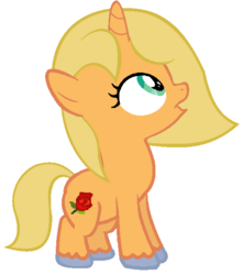 Size: 544x614 | Tagged: safe, artist:pepperjackpegasus, oc, oc:ambrosia, g4, offspring, parent:applejack, parent:prince blueblood, parents:bluejack, simple background, solo, vector, white background