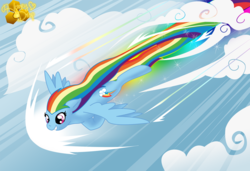 Size: 1200x821 | Tagged: safe, artist:honey-drop, rainbow dash, g4, female, flying, solo, sonic rainboom