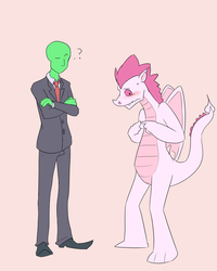 Size: 1200x1500 | Tagged: artist needed, safe, fizzle, oc, oc:anon, dragon, g4, gay, male, teenaged dragon