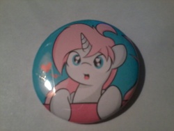 Size: 1600x1200 | Tagged: safe, artist:lightningnickel, oc, oc:cotton candy, bronycon, button, button design, buttons