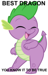 Size: 750x1165 | Tagged: safe, artist:joey darkmeat, edit, spike, dragon, g4, best pony, male, simple background, solo, text, transparent background