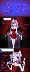 Size: 1280x3039 | Tagged: safe, artist:tunderi, sweetie belle, anthro, ask singing belle, g4, ask, clothes, dress, female, microphone, older, solo, tumblr