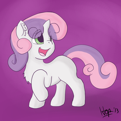 Size: 800x800 | Tagged: safe, artist:horseofpretense, sweetie belle, g4, chest fluff, female, smiling, solo