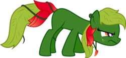 Size: 1748x810 | Tagged: safe, artist:chipmagnum, oc, oc only, oc:alura une, alraune, earth pony, plant pony, pony, g4, ear piercing, earring, female, flower, jewelry, leaf mane, mare, piercing, plant, simple background, solo, transparent background, vector