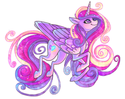 Size: 910x717 | Tagged: safe, artist:griffsnuff, princess cadance, alicorn, pony, g4, cutie mark, female, horn, looking up, simple background, smiling, solo, transparent background, wings