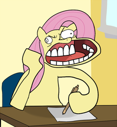 Size: 666x723 | Tagged: safe, fluttershy, g4, awkward zombie, faic, female, solo