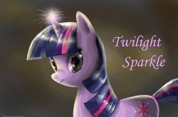 Size: 1100x726 | Tagged: safe, artist:art-surgery, twilight sparkle, pony, unicorn, g4, female, glowing horn, horn, looking at you, solo, unicorn twilight