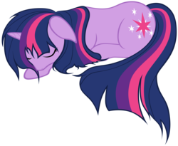 Size: 3700x3027 | Tagged: safe, artist:harmonicviper, twilight sparkle, g4, female, prone, simple background, sleeping, solo, transparent background, vector