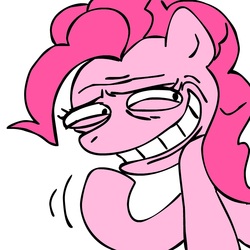 Size: 945x945 | Tagged: safe, artist:megasweet, pinkie pie, g4, female, funny, happy, reaction image, smiling, smirk, solo