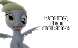 Size: 960x600 | Tagged: safe, artist:pinkie diane roosevelt phd, derpy hooves, pegasus, pony, g4, 3d, dream, female, gmod, half-life 2, mare, reaction image, reference, solo, wat