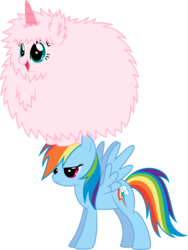 Size: 8000x10643 | Tagged: safe, artist:mactavish1996, rainbow dash, oc, oc:fluffle puff, pink fluffy unicorns dancing on rainbows, g4, absurd resolution, simple background, transparent background, vector