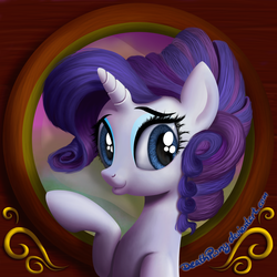 Size: 1024x1024 | Tagged: safe, artist:deathpwny, rarity, g4, alternate hairstyle, female, pouting, solo