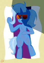 Size: 1280x1834 | Tagged: safe, artist:ookamithewolf1, trixie, pony, unicorn, g4, beach, female, mare, solo, sunglasses