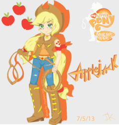 Size: 864x904 | Tagged: safe, artist:applejackv3, applejack, human, g4, female, humanized, solo