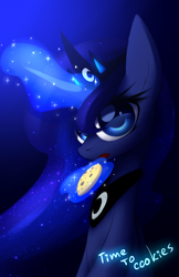 Size: 500x772 | Tagged: safe, artist:n_thing, princess luna, g4, cookie, female, magic, solo