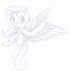 Size: 1933x1965 | Tagged: safe, artist:suplolnope, fluttershy, g4, female, monochrome, sketch, solo