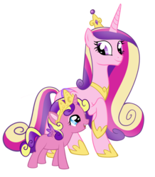 Size: 1139x1304 | Tagged: safe, artist:arirock6227825, artist:couratiel, princess cadance, princess skyla, alicorn, pony, g4, cute, cutedance, female, filly, foal, mama cadence, mare, mother and daughter, next generation, simple background, skylabetes, transparent background