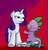 Size: 1558x1640 | Tagged: safe, artist:dahtamnay, rarity, spike, g4