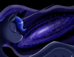 Size: 3850x2975 | Tagged: safe, artist:godzilla3092, princess luna, g4, female, galaxy, solo, space