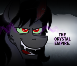 Size: 500x429 | Tagged: safe, artist:wiggles, king sombra, ask king sombra, g4, crystal empire, fangs, male, solo, sombra eyes, tumblr