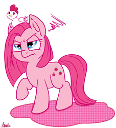 Size: 1280x1410 | Tagged: safe, artist:arnachy, pinkie pie, chicken, g4, female, solo, swapped cutie marks