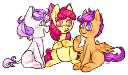 Size: 791x463 | Tagged: safe, artist:soullessteddybear, apple bloom, scootaloo, sweetie belle, g4