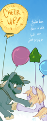 Size: 600x1549 | Tagged: safe, artist:clovercoin, oc, oc only, oc:providence, oc:starcrossed, balloon