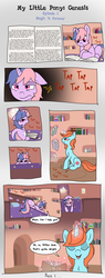 Size: 1800x4722 | Tagged: safe, artist:cat4lyst, oc, oc only, oc:glitter sparkle, comic, magical lesbian spawn, my little pony genesis, offspring, parent:pinkie pie, parent:twilight sparkle, parents:twinkie