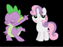 Size: 1736x1309 | Tagged: safe, spike, sweetie belle, g4, female, male, ship:spikebelle, shipping, straight