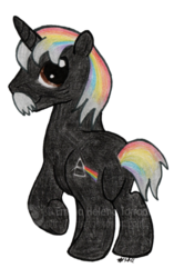 Size: 400x602 | Tagged: safe, artist:emfen, oc, oc only, oc:roy g. biv, moustache, old, prism, rainbow, roy g. biv, solo, wrinkles