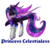 Size: 1748x1697 | Tagged: safe, artist:nekomellow, oc, oc only, oc:princess celestialess, alicorn, black hole pony, pony, alicorn oc, black hole, concave belly, large wings, leg armor, long mane, long tail, ponified, slender, solo, tail, thin, three quarter view, turned head, wings