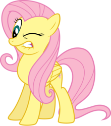 Size: 5000x5694 | Tagged: safe, artist:silvervectors, fluttershy, pegasus, pony, g4, absurd resolution, female, lip bite, mare, one eye closed, simple background, solo, transparent background, vector