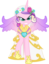 Size: 5013x6500 | Tagged: dead source, safe, artist:theshadowstone, queen chrysalis, changeling, g4, absurd resolution, disguise, disguised changeling, fake cadance, female, simple background, solo, transparent background, vector