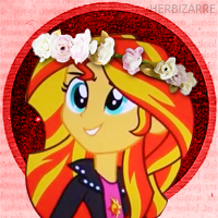 Size: 200x200 | Tagged: safe, sunset shimmer, equestria girls, g4, female, floral head wreath, icon, solo