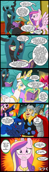 Size: 628x2200 | Tagged: safe, artist:madmax, princess cadance, princess celestia, princess luna, queen chrysalis, g4, book, comic, crossover, glasses, monocle, scott pilgrim, scott pilgrim vs the world, the fairly oddparents, thor