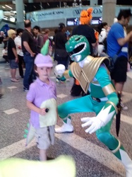 Size: 1280x1707 | Tagged: safe, spike, human, g4, child, cosplay, dragon ranger, green power ranger, green ranger, irl, irl human, photo, power rangers, target demographic