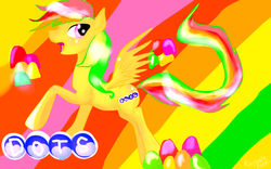 Size: 1680x1050 | Tagged: safe, artist:rainbowyponies, oc, oc only, pegasus, pony, candy, contest, cutie mark, dots, female, mare, solo