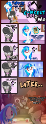 Size: 1500x4000 | Tagged: safe, artist:kristysk, dj pon-3, neon lights, octavia melody, rising star, vinyl scratch, g4, blushing, comic, female, male, straight