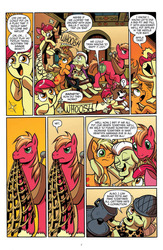 Size: 777x1195 | Tagged: safe, idw, official comic, apple bloom, big macintosh, granny smith, winona, earth pony, pony, g4, spoiler:comic, male, net, stallion, whoosh