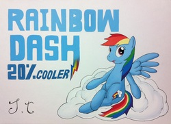 Size: 2216x1604 | Tagged: safe, artist:jet-ann, rainbow dash, g4, cloud, female, solo, traditional art