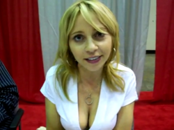 Size: 600x450 | Tagged: safe, human, animated, animated png, barely pony related, breasts, cleavage, female, irl, irl human, photo, solo, tara strong