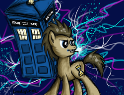 Size: 1300x1000 | Tagged: safe, artist:moonlightfl, doctor whooves, time turner, g4, doctor who, male, solo, tardis