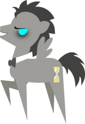 Size: 1792x2602 | Tagged: safe, artist:demonreapergirl, doctor whooves, time turner, pegasus, pony, ask discorded whooves, g4, bowtie, cutie mark, discord whooves, discorded, lineless, male, mouth hold, pointy ponies, race swap, raised hoof, simple background, solo, spread wings, stallion, transparent background, vector, wings